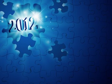2012 New Year in puzzle clipart