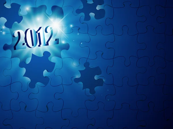 stock vector 2012 New Year in puzzle