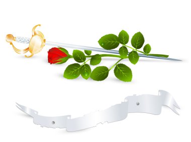 Rose and sword clipart