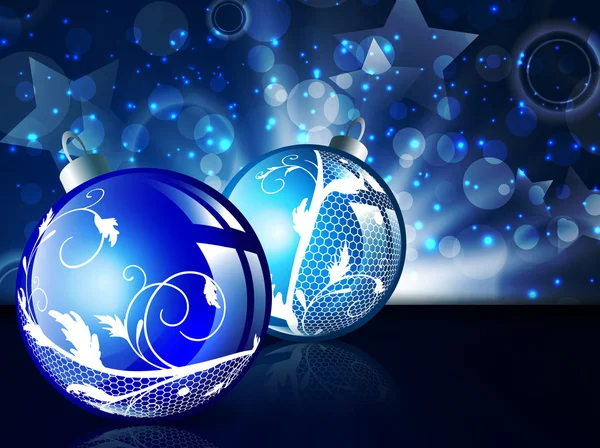 Новорічні кульки на яскравому фоні — стоковий вектор