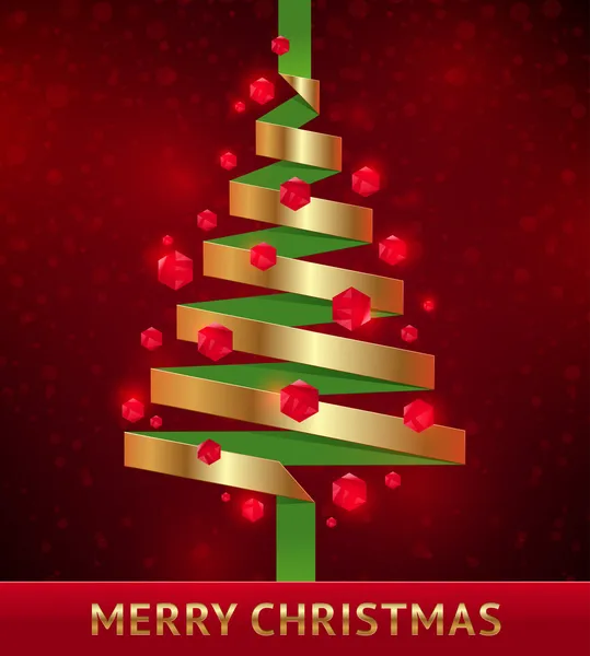 Illustrazione vettoriale - albero di Natale decorativo di carta — Vettoriale Stock