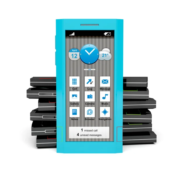 Turquoise smartphone — Stock Photo, Image