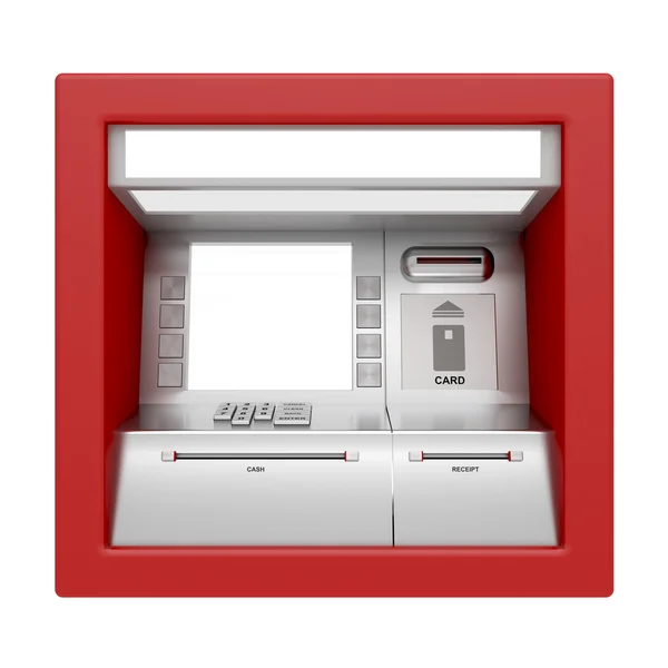 ATM machine isolated on white — Stock Photo, Image