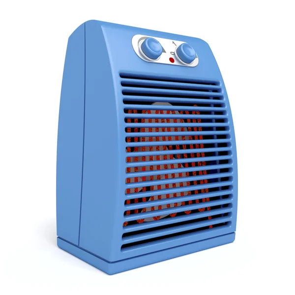 Mavi bir elektrikli ısıtıcı — Stok fotoğraf