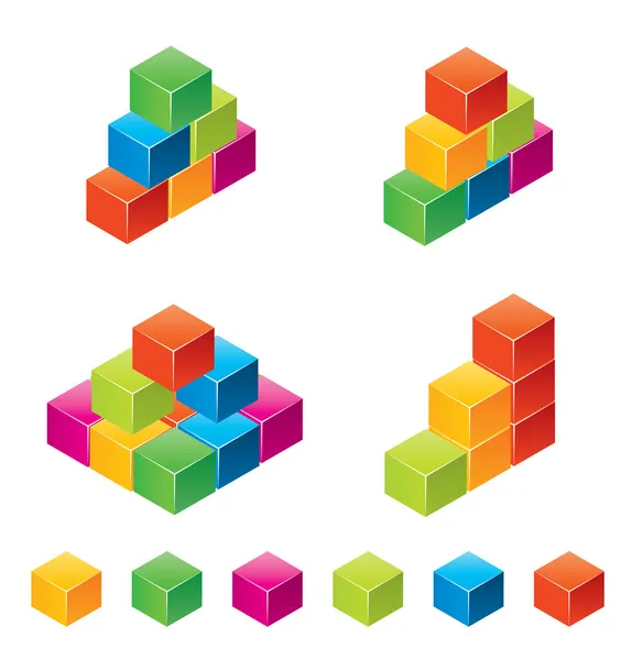 Blocs d'enfants colorés vectoriels — Image vectorielle