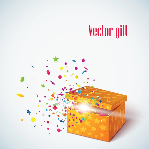 Vector editable illustration of magic gift box — Stock Vector