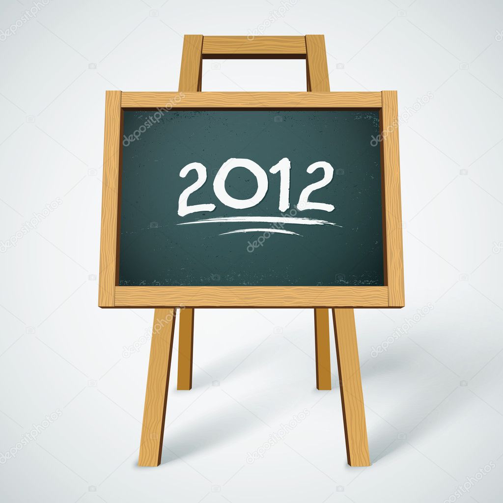 2012 on class chalkboard vector background