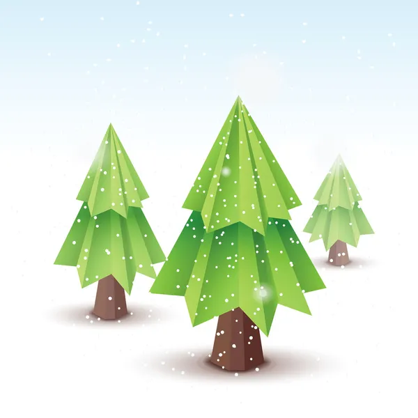 Origami διάνυσμα χριστουγεννιάτικο δέντρο — Διανυσματικό Αρχείο