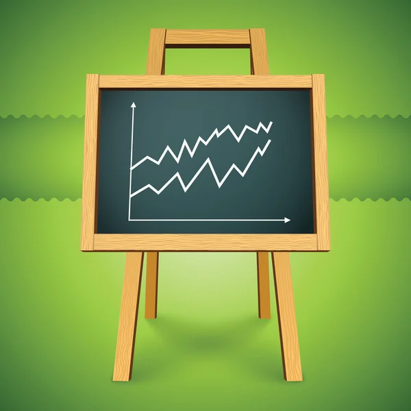 Vector schoolbord met financiën zakelijke grafiek — Stockvector