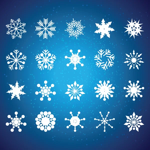 Verzameling van vector sneeuwvlokken — Stockvector