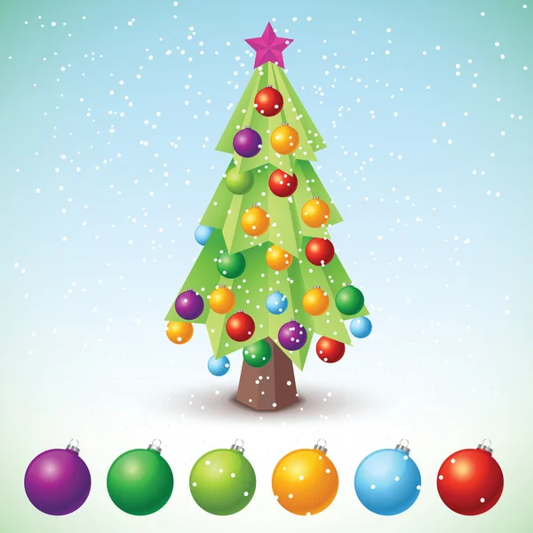 Weihnachtsbaum - Vektorillustration — Stockvektor
