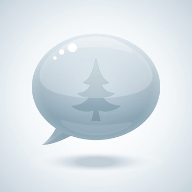 Chtistmas tree in form of speech bubbles. clipart