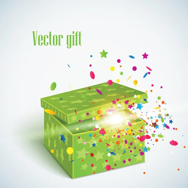 Vektorbearbeitbare Illustration der magischen Geschenkbox — Stockvektor