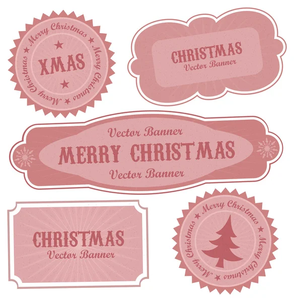 クリスマスのベクトルのレトロなデザインのラベル — ストックベクタ
