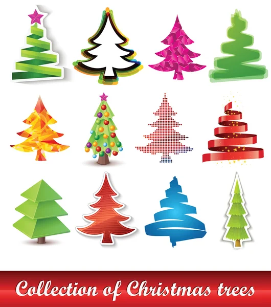 Συλλογή χριστουγεννιάτικων δέντρων — Διανυσματικό Αρχείο