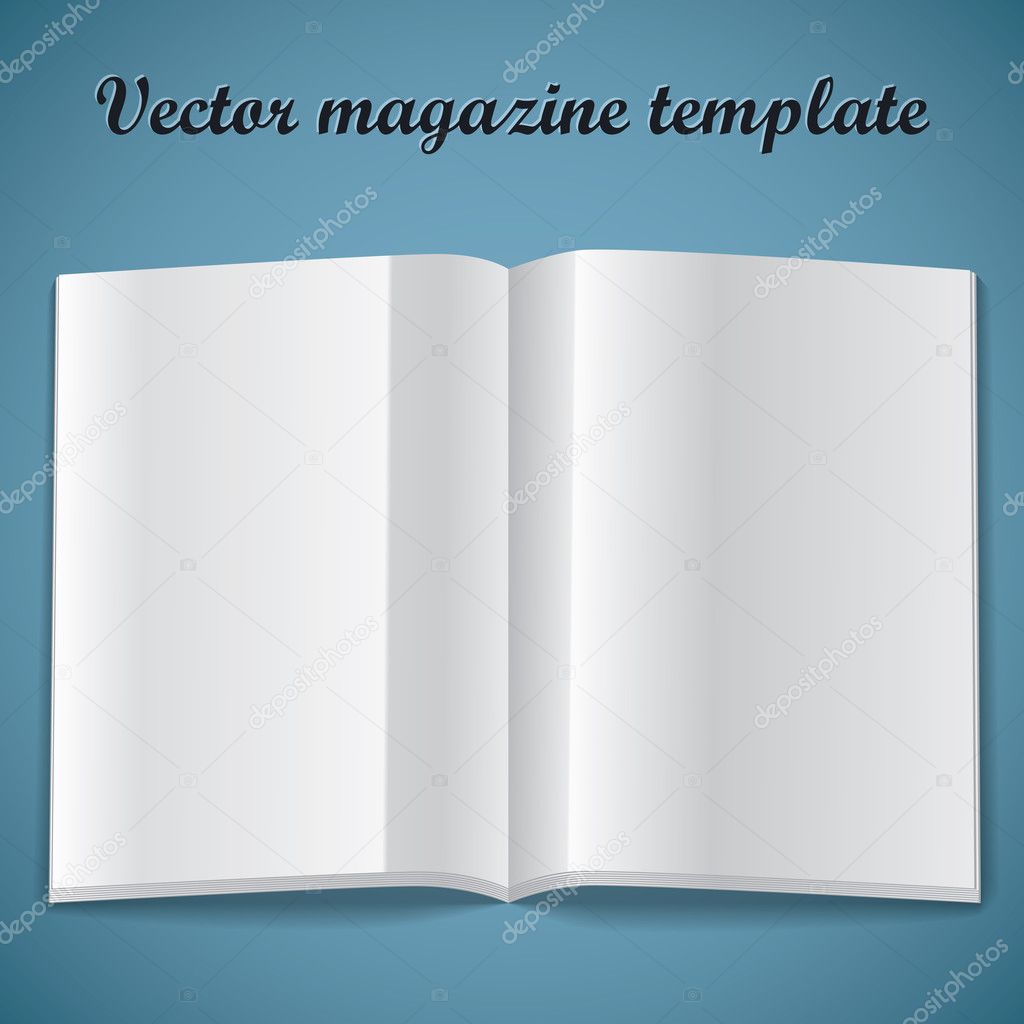 Magazine blank page template. Vector illustration.