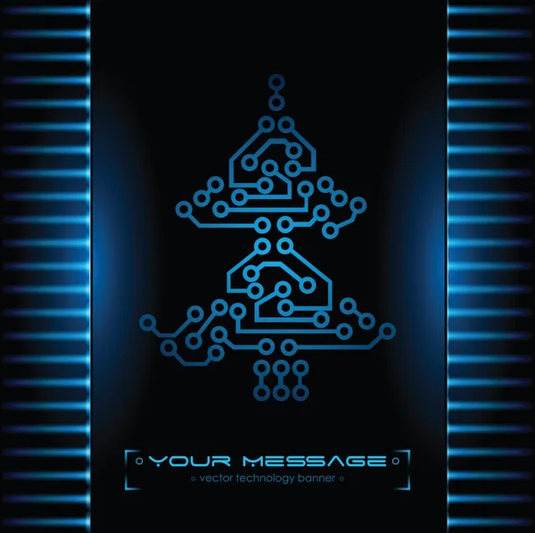 Conception d'arbre de Noël. Contexte technologique . — Image vectorielle