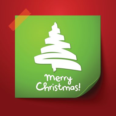 yeşil kağıt Not Noel tasarımı ile