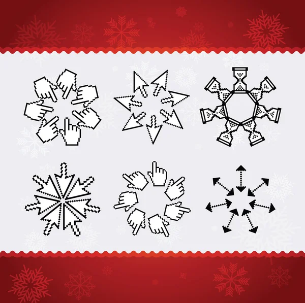 Творческие рождественские снежинки — стоковый вектор