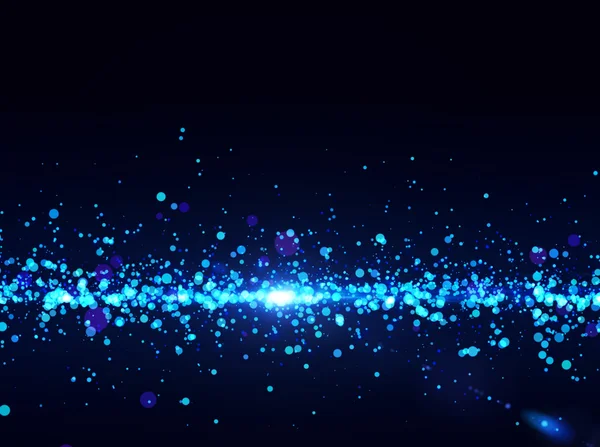 Blaulicht - abstrakte Teilchen fließen. — Stockfoto