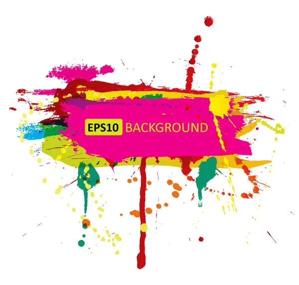 Banner grunge colorido com salpicos de tinta —  Vetores de Stock