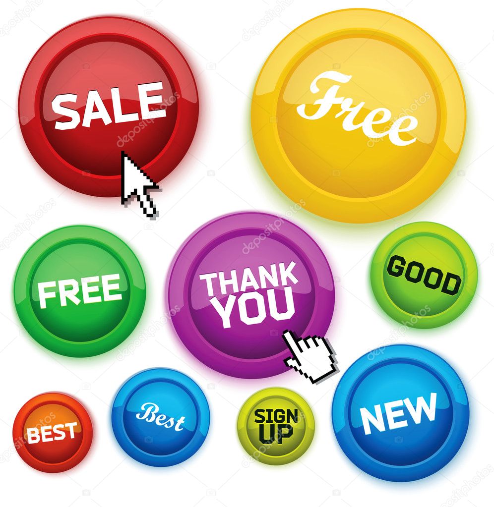 Cool glossy buttons for your business website.