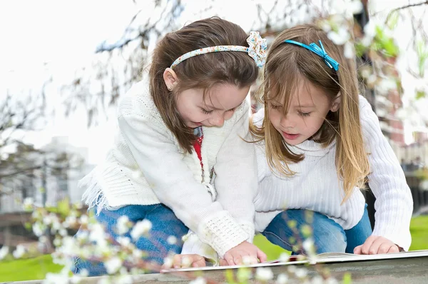 Barn som läser boken — Stockfoto