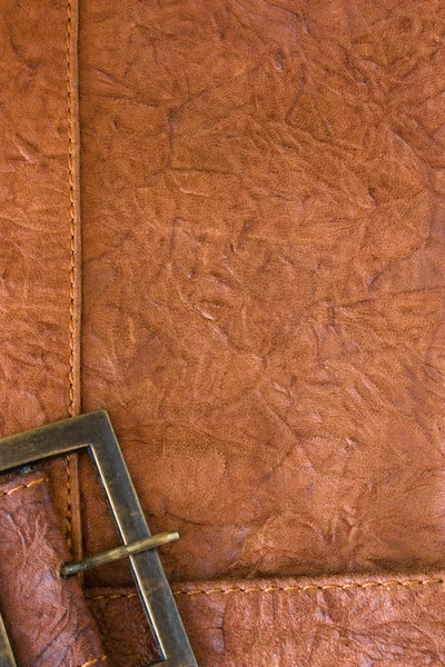 Fundo com textura de couro e moldura — Fotografia de Stock