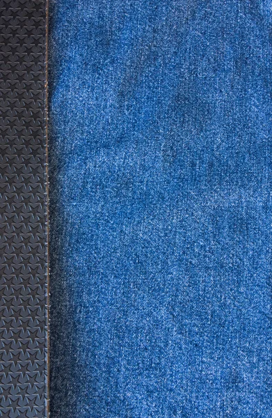 Texture jeans, ceinture noire avec étoiles à gauche — Photo