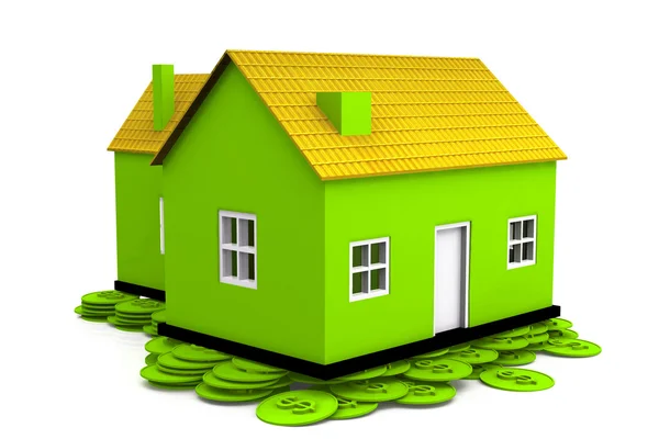 House and dollar coin — Stock Photo, Image