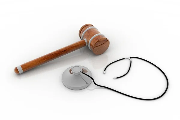 Çekiç ve stetoskop — Stok fotoğraf
