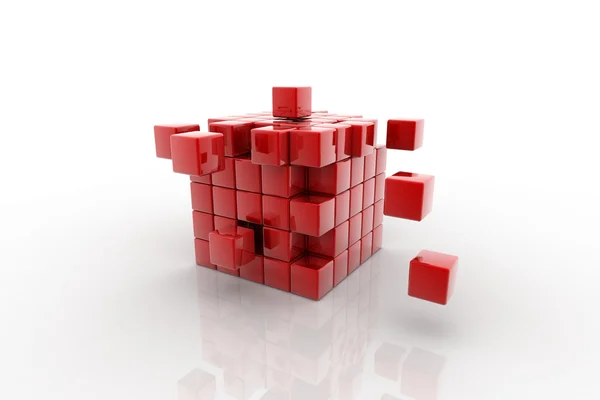 A blokk összeállítása kocka — Stock Fotó