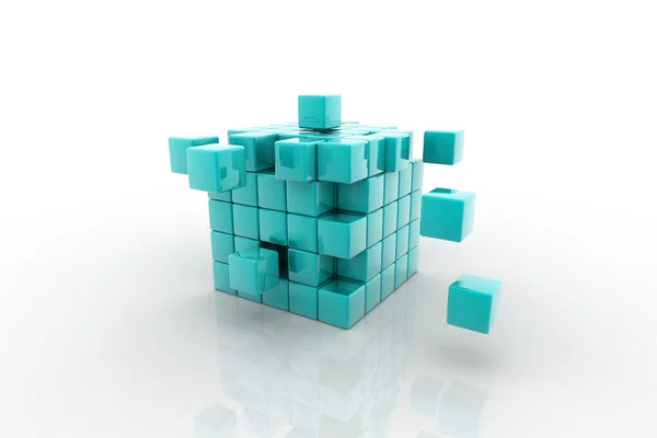 A blokk összeállítása kocka — Stock Fotó