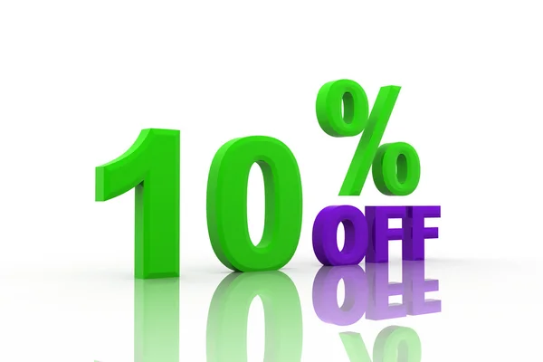 3d illustration of ten percent discount sign — Stock Photo, Image