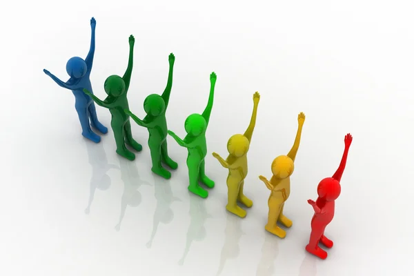 Figuras humanas de plasticina multicoloridas — Fotografia de Stock