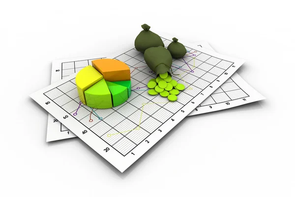 Business 3D graph — Stock Photo, Image