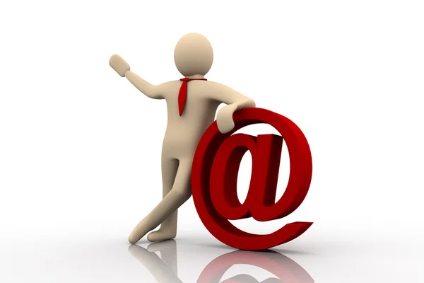 3d umano e-mail simbolo concetto di business — Foto Stock