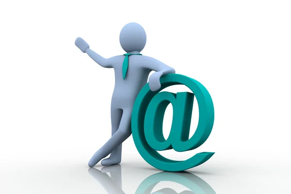 3d humain email symbole concept d'entreprise — Photo