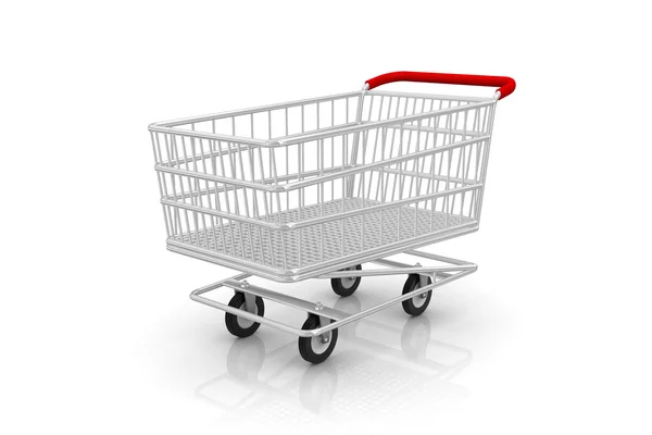 Empty shopping cart on a white background. — Stock Photo, Image