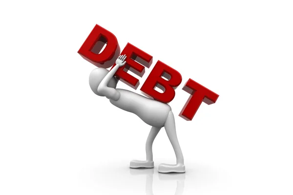 stock image Highly rendering of 3d person and debt