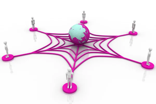 Globális hálózata. 3D-s kép. — Stock Fotó