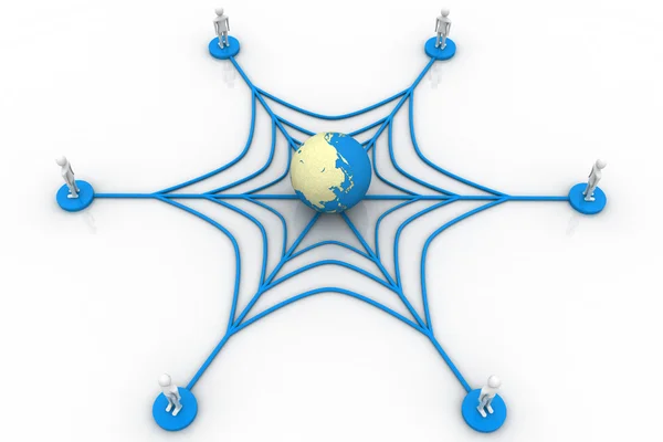Globális hálózata. 3D-s kép. — Stock Fotó