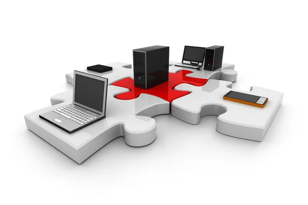 The connected computers in a network — Stock Photo, Image