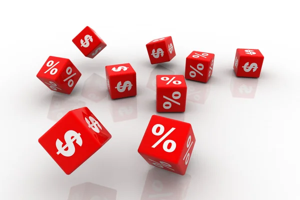 Símbolos de cubos percentuais — Fotografia de Stock
