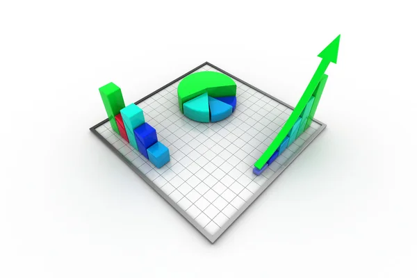 Financiële graph-grafiek — Stockfoto