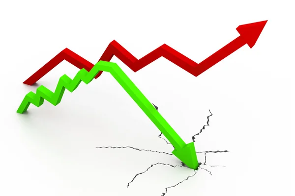 Csökken, és a növekedés — Stock Fotó