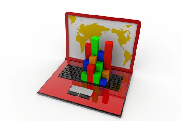 Graph in computer — Stock Photo, Image