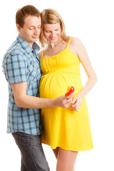 Šťastná rodina očekává své dítě — Stock fotografie
