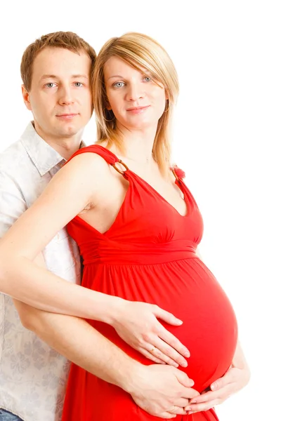 Famiglia felice in attesa del loro bambino — Foto Stock