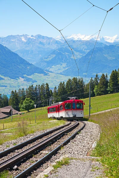stock image Swiss alpine cog railway